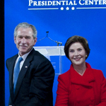 George W. and Laura Bush at the groundbreaking for the Bush Presidential Center at SMU