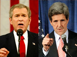 George W. Bush against John Kerry