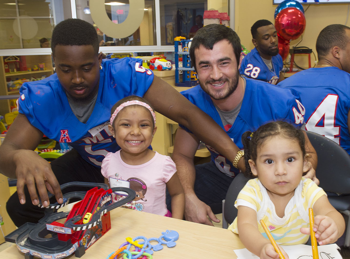 SMU Football Team visits Children's Medical Center of Dallas