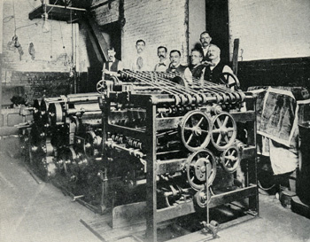 Shown here is original Bullock perfecting press used by the Dallas News at its beginning in 1885.