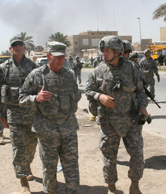 Jeff Talley with General David Petraeus in Baghdad in June 2008